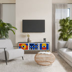 GEOMETRIC EYES TV-Lowboard mit 3 Türen in Schwarz