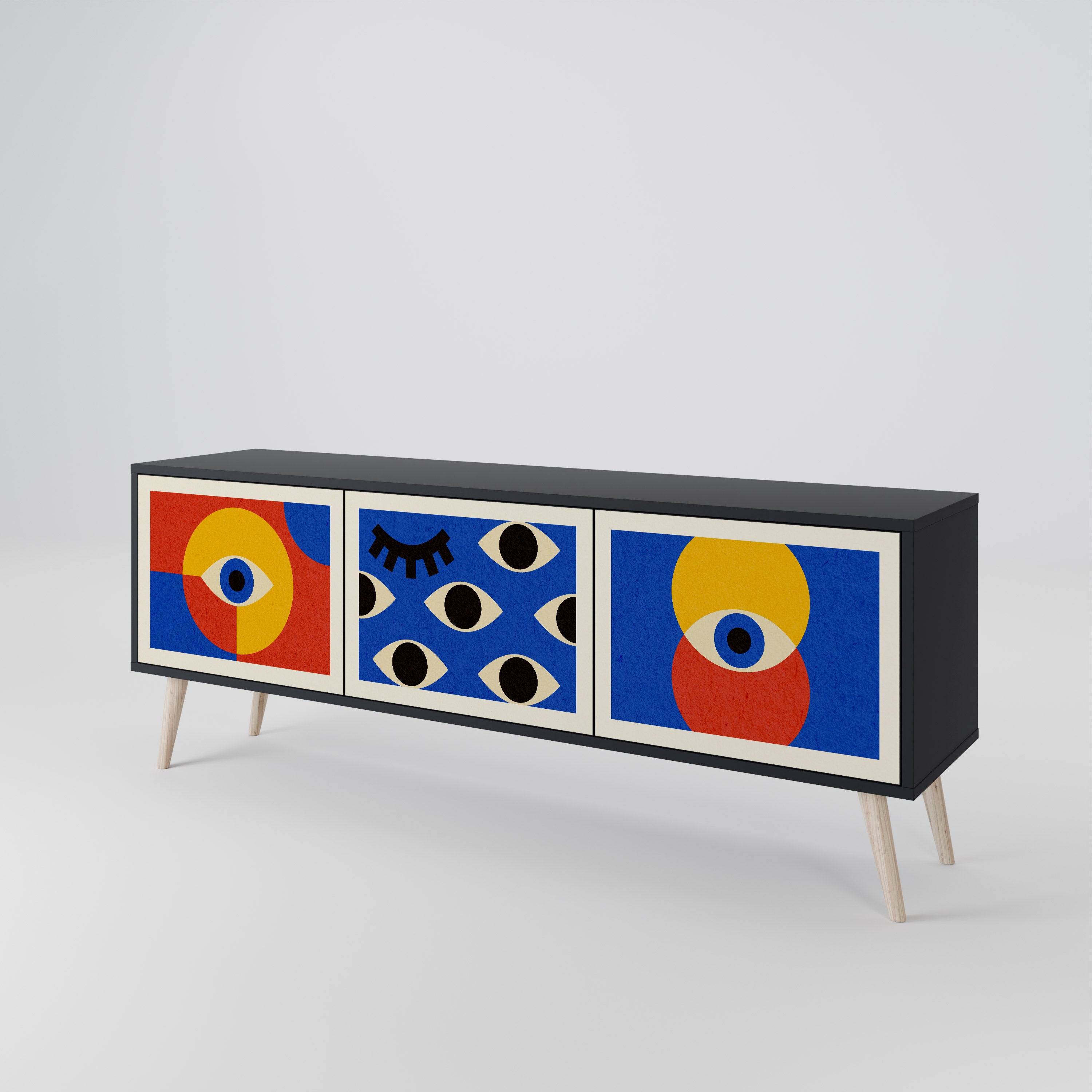 GEOMETRIC EYES 3-Door TV Cabinet
