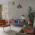 GEOMETRIC EYES TV-Lowboard mit 3 Türen in Schwarz