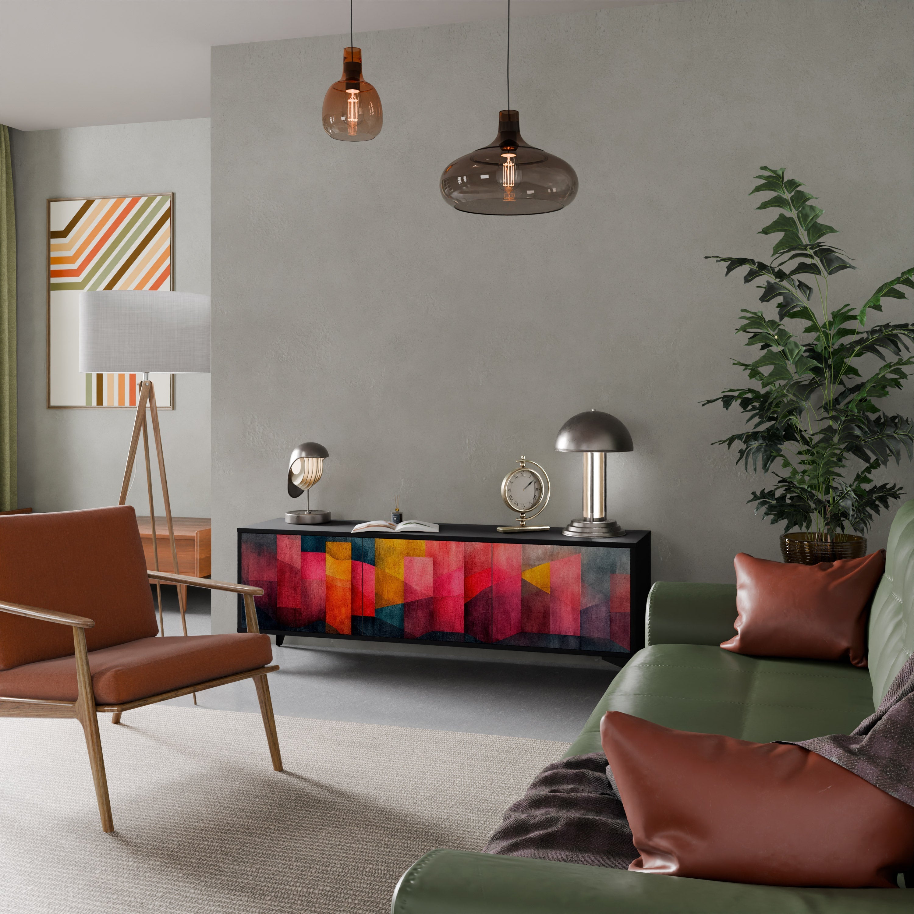 COLORFUL SOUNDS TV-Lowboard mit 3 Türen in Schwarz