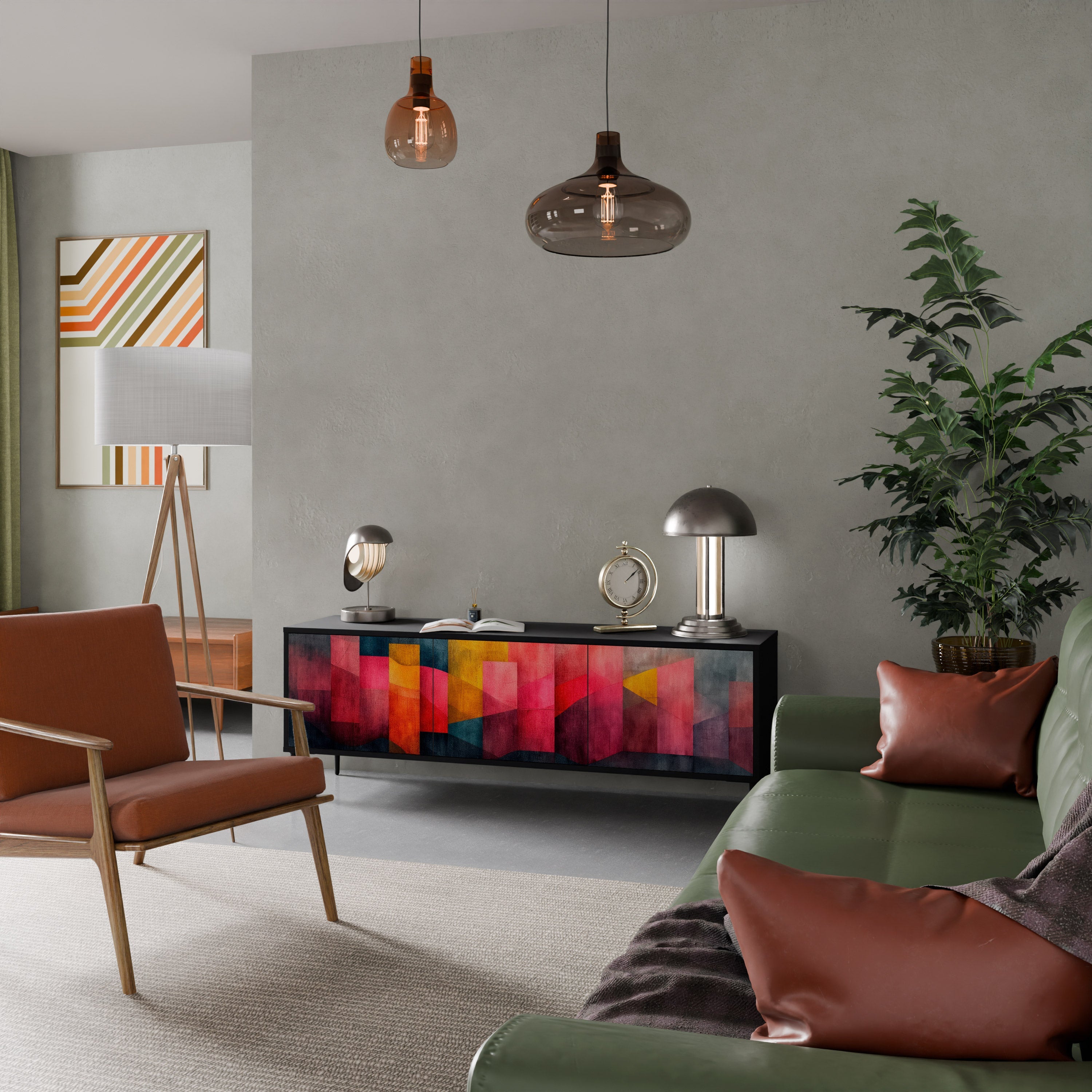 COLORFUL SOUNDS TV-Lowboard mit 3 Türen in Schwarz