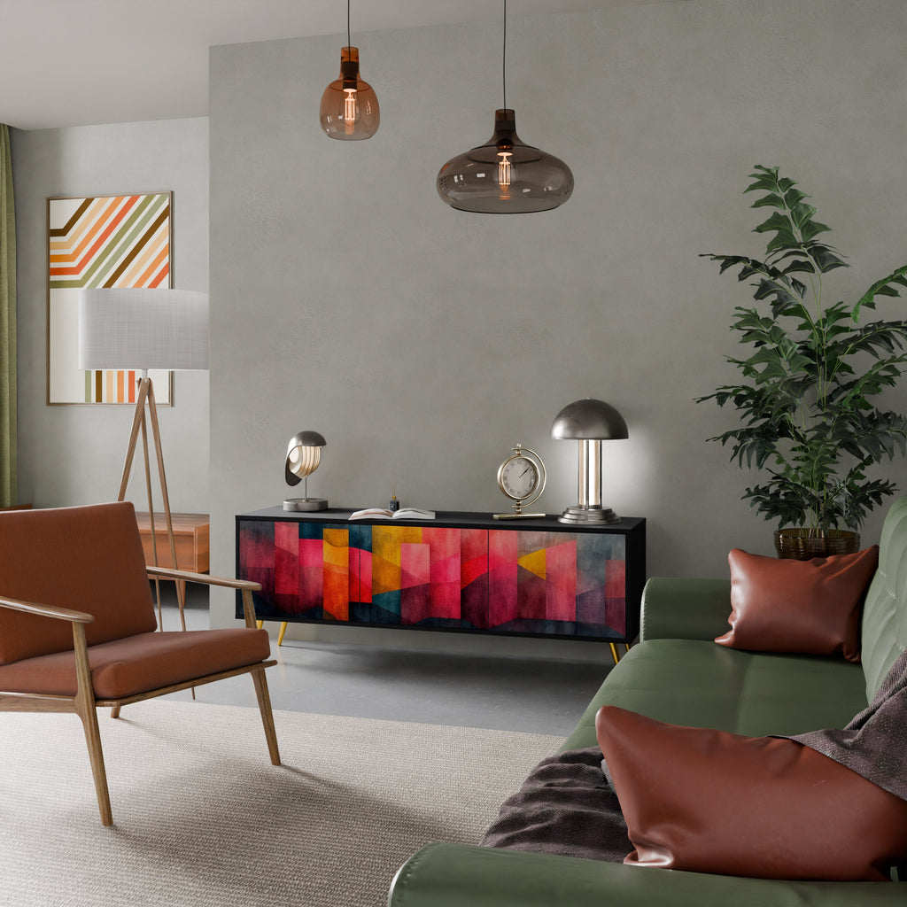 COLORFUL SOUNDS TV-Lowboard mit 3 Türen in Schwarz