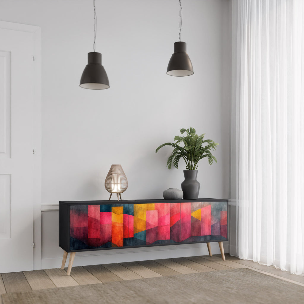 COLORFUL SOUNDS TV-Lowboard mit 3 Türen in Schwarz