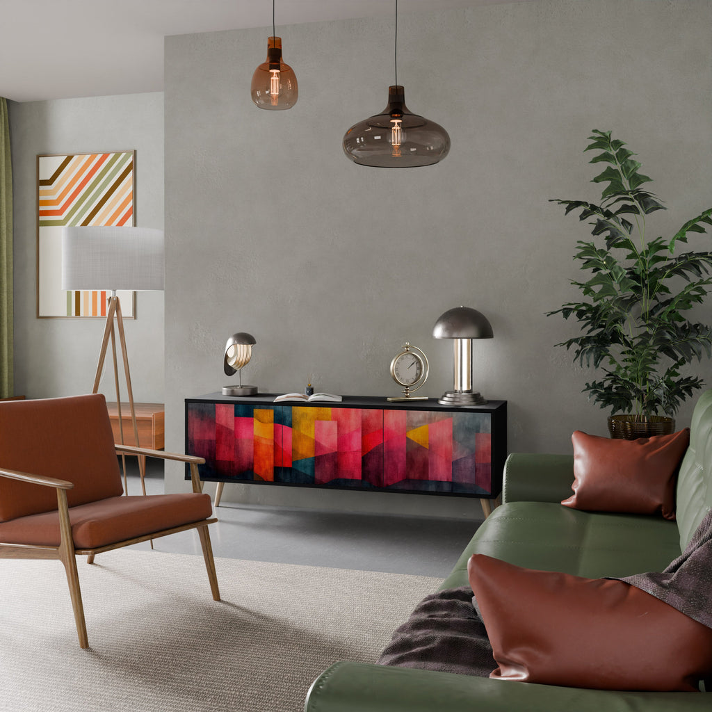 COLORFUL SOUNDS TV-Lowboard mit 3 Türen in Schwarz