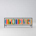 GEOMETRIC SHINE TV-Lowboard mit 3 Türen in Schwarz