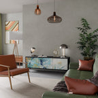 ABSTRACT THOUGHTS TV-Lowboard mit 3 Türen in Schwarz