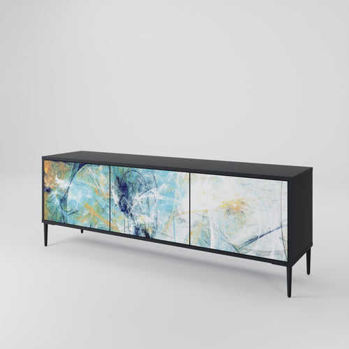 ABSTRACT THOUGHTS TV-Lowboard mit 3 Türen in Schwarz