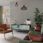 ABSTRACT THOUGHTS TV-Lowboard mit 3 Türen in Schwarz