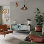 ABSTRACT THOUGHTS TV-Lowboard mit 3 Türen in Schwarz