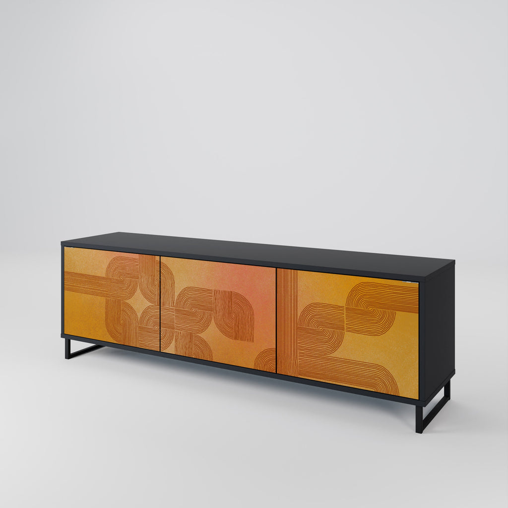 STRENGTHENING RELATION TV-Lowboard mit 3 Türen in Schwarz