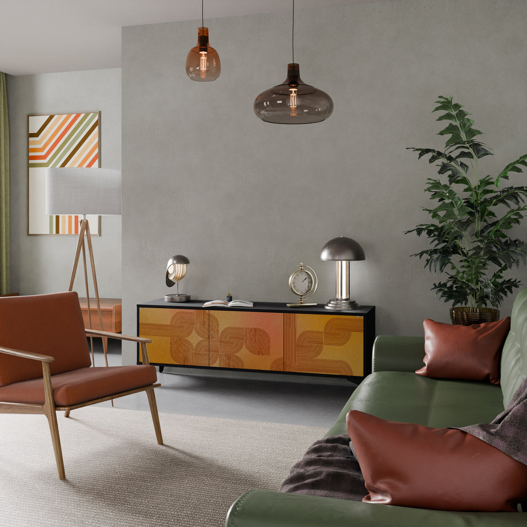 STRENGTHENING RELATION TV-Lowboard mit 3 Türen in Schwarz