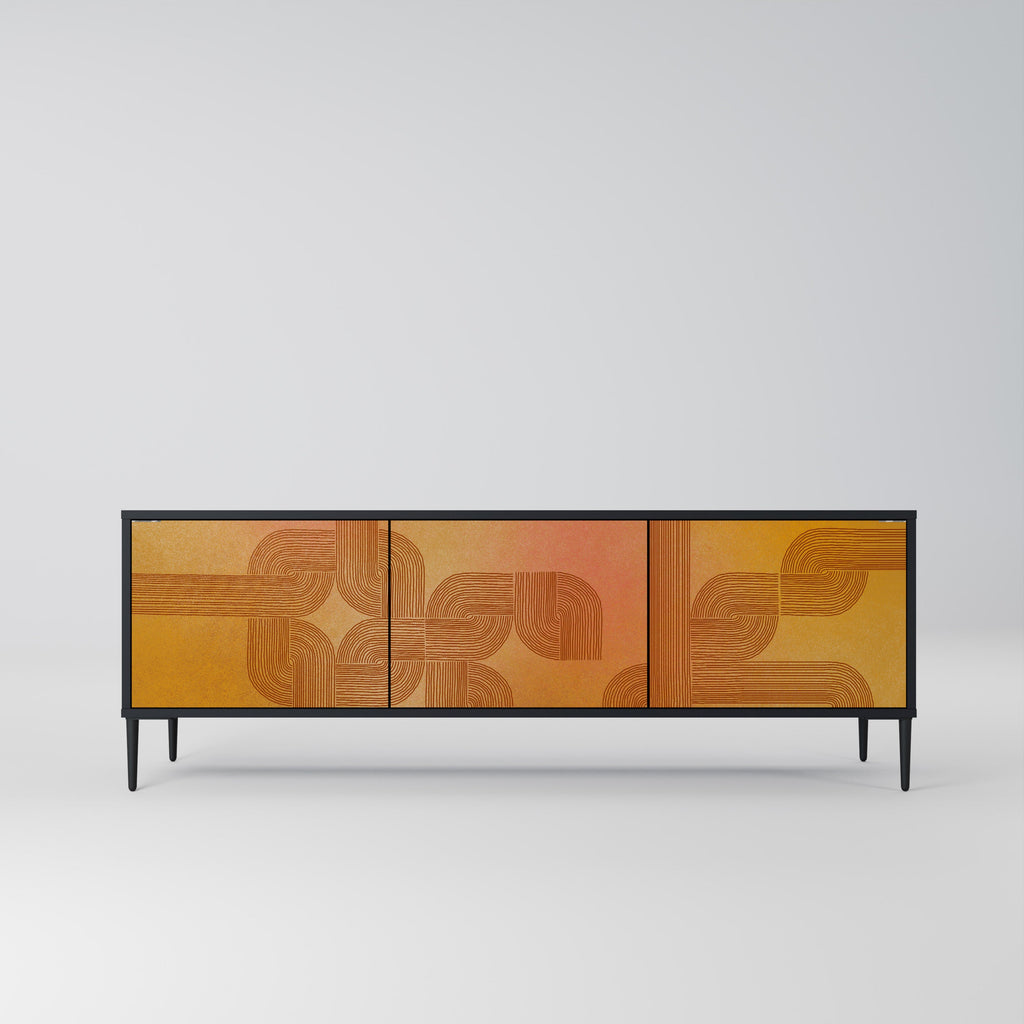 STRENGTHENING RELATION TV-Lowboard mit 3 Türen in Schwarz