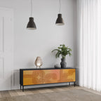 STRENGTHENING RELATION TV-Lowboard mit 3 Türen in Schwarz