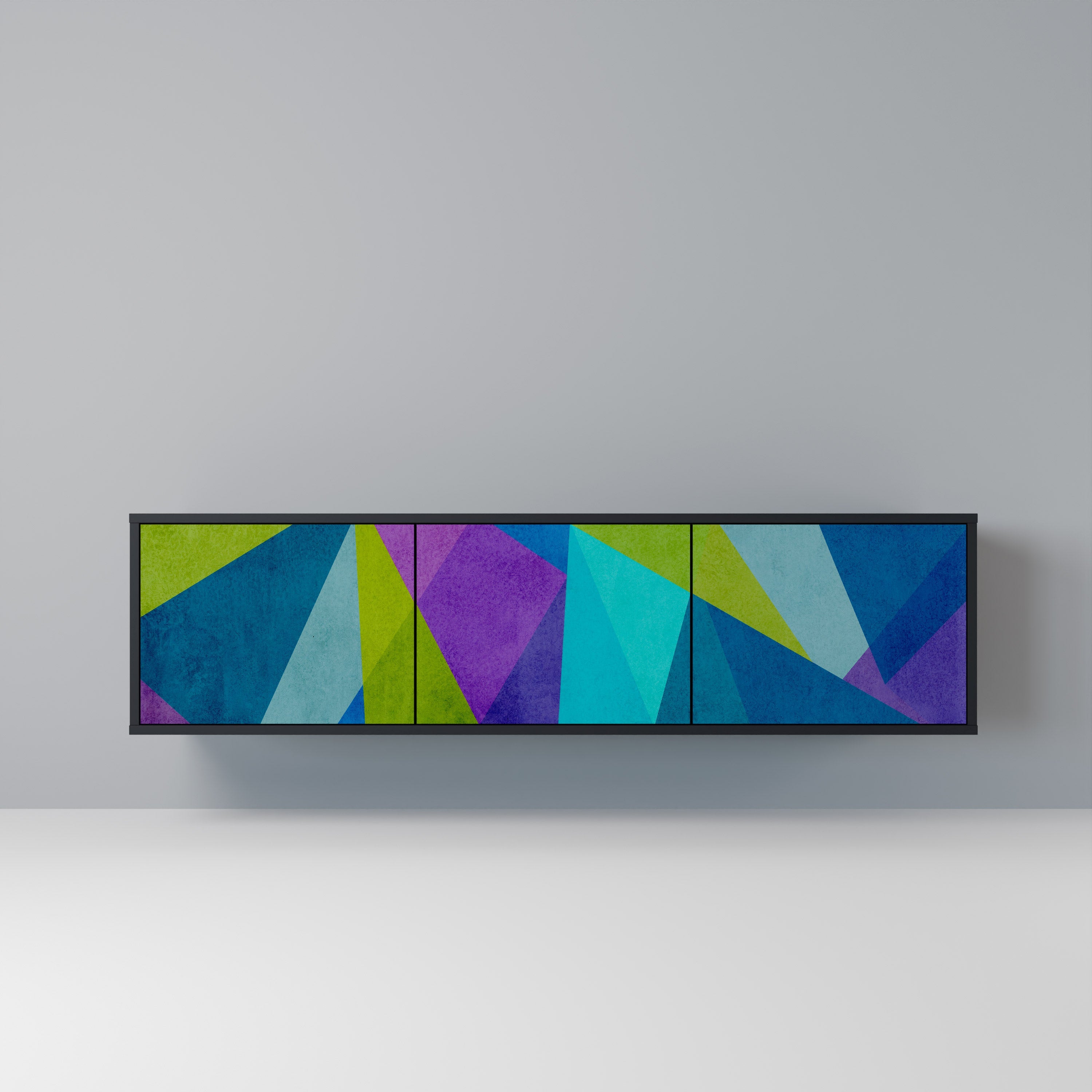 COLD SHOWCASE TV-Lowboard mit 3 Türen in Schwarz