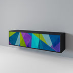 COLD SHOWCASE TV-Lowboard mit 3 Türen in Schwarz