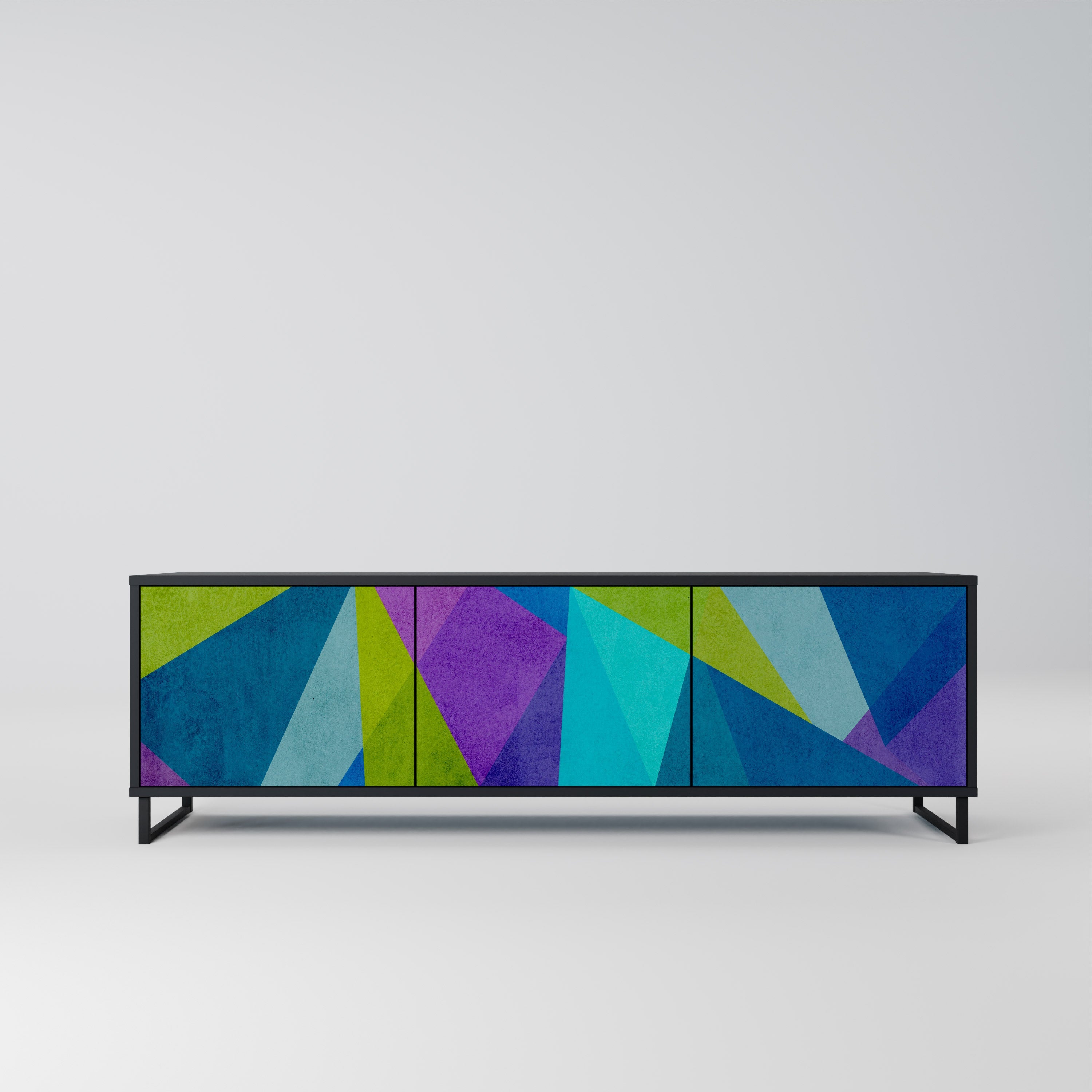 COLD SHOWCASE TV-Lowboard mit 3 Türen in Schwarz