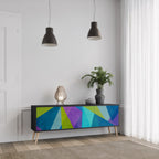 COLD SHOWCASE TV-Lowboard mit 3 Türen in Schwarz