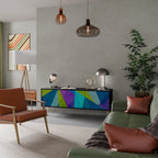 COLD SHOWCASE TV-Lowboard mit 3 Türen in Schwarz