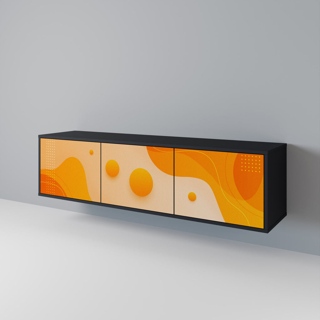 ORANGE ARRANGEMENT TV-Lowboard mit 3 Türen in Schwarz