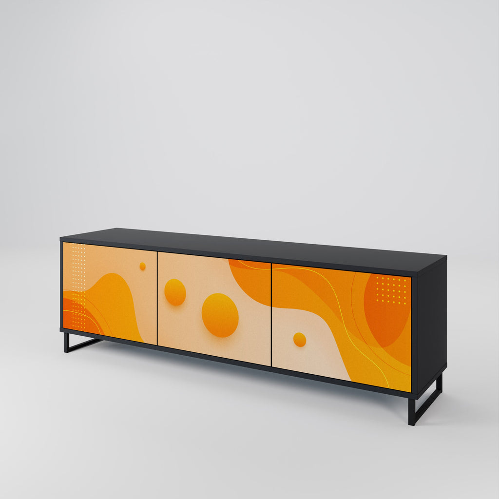 ORANGE ARRANGEMENT TV-Lowboard mit 3 Türen in Schwarz