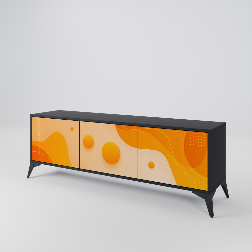 ORANGE ARRANGEMENT TV-Lowboard mit 3 Türen in Schwarz