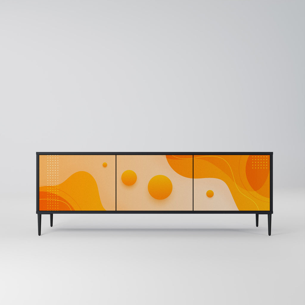 ORANGE ARRANGEMENT TV-Lowboard mit 3 Türen in Schwarz