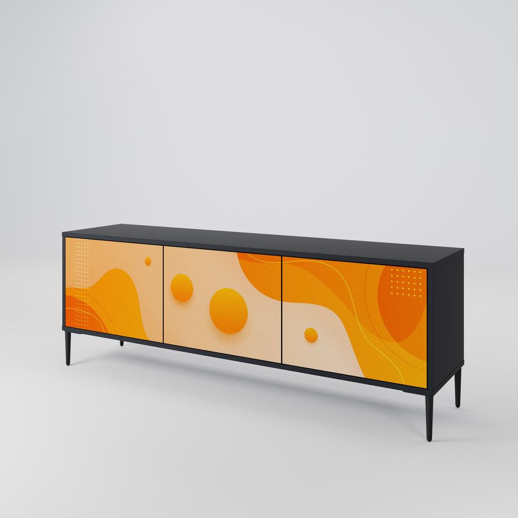 ORANGE ARRANGEMENT TV-Lowboard mit 3 Türen in Schwarz