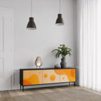 ORANGE ARRANGEMENT TV-Lowboard mit 3 Türen in Schwarz