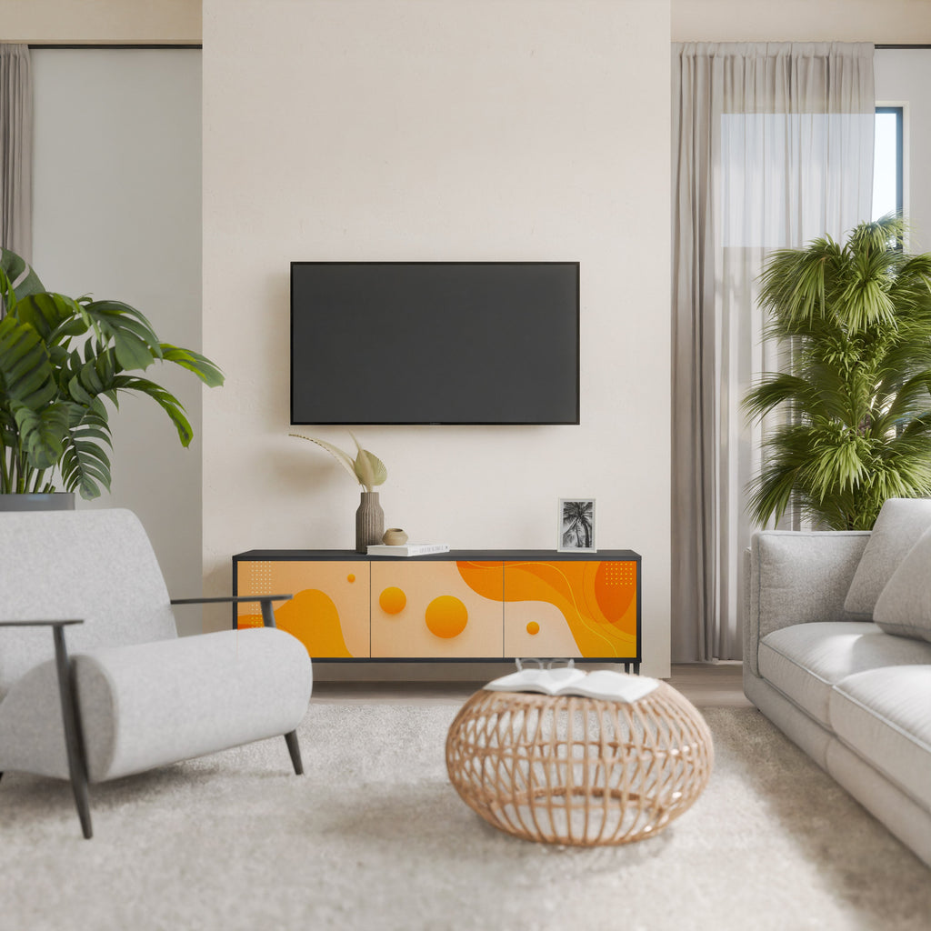 ORANGE ARRANGEMENT TV-Lowboard mit 3 Türen in Schwarz