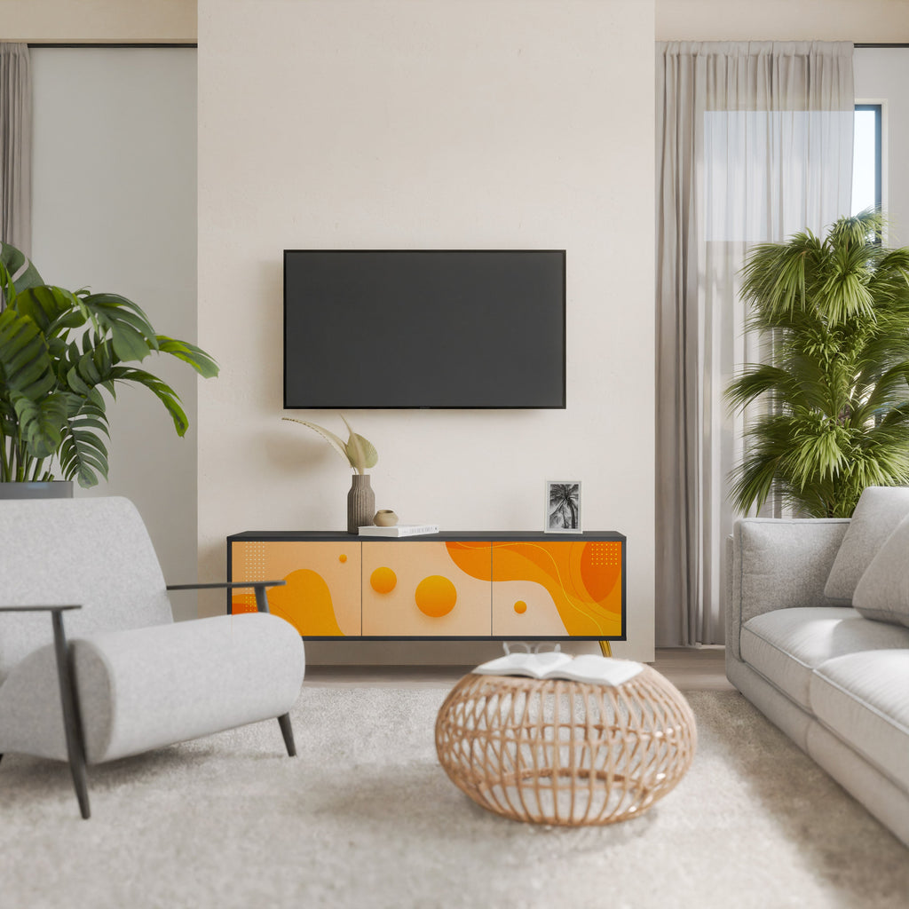 ORANGE ARRANGEMENT TV-Lowboard mit 3 Türen in Schwarz