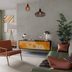 ORANGE ARRANGEMENT TV-Lowboard mit 3 Türen in Schwarz