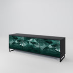 POLYGONAL FLOATING TV-Lowboard mit 3 Türen in Schwarz