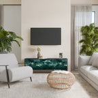 POLYGONAL FLOATING TV-Lowboard mit 3 Türen in Schwarz