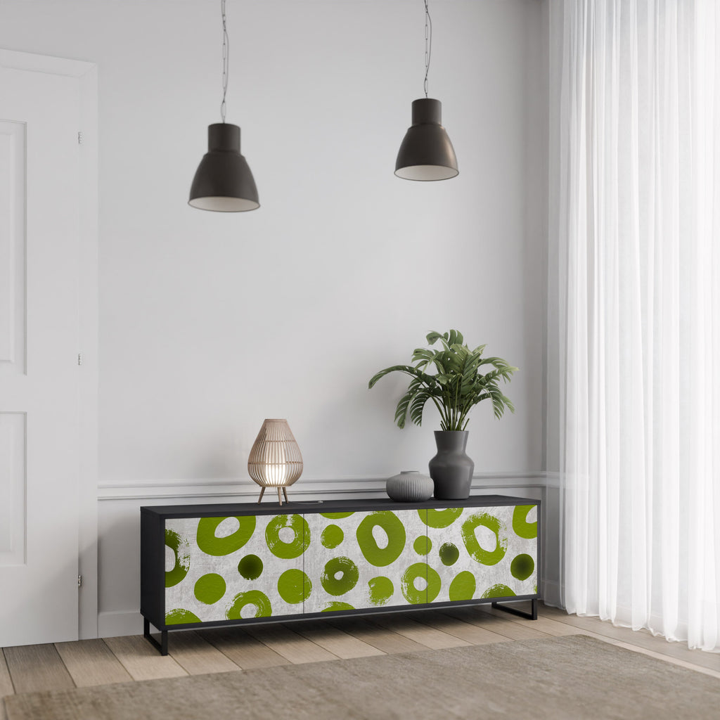 GREEN RHAPSODY TV-Lowboard mit 3 Türen in Schwarz