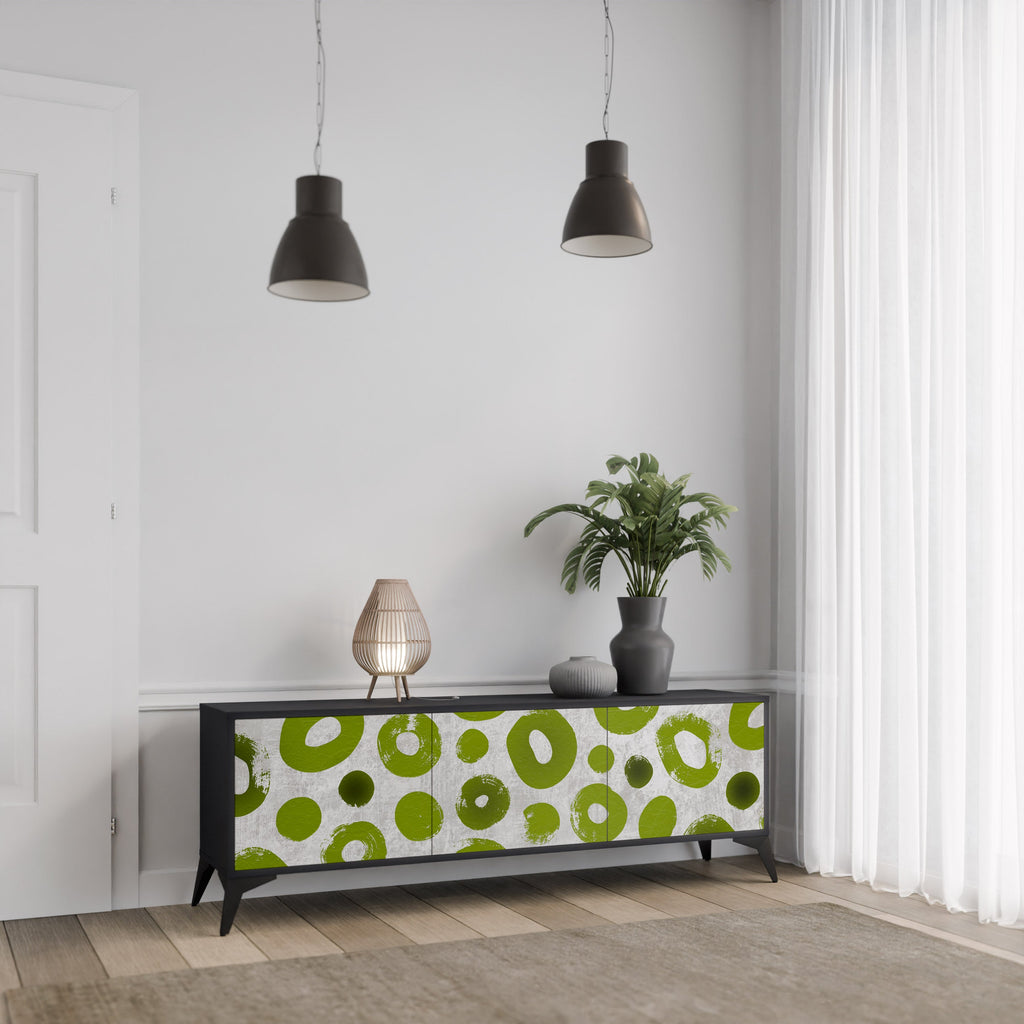 GREEN RHAPSODY TV-Lowboard mit 3 Türen in Schwarz