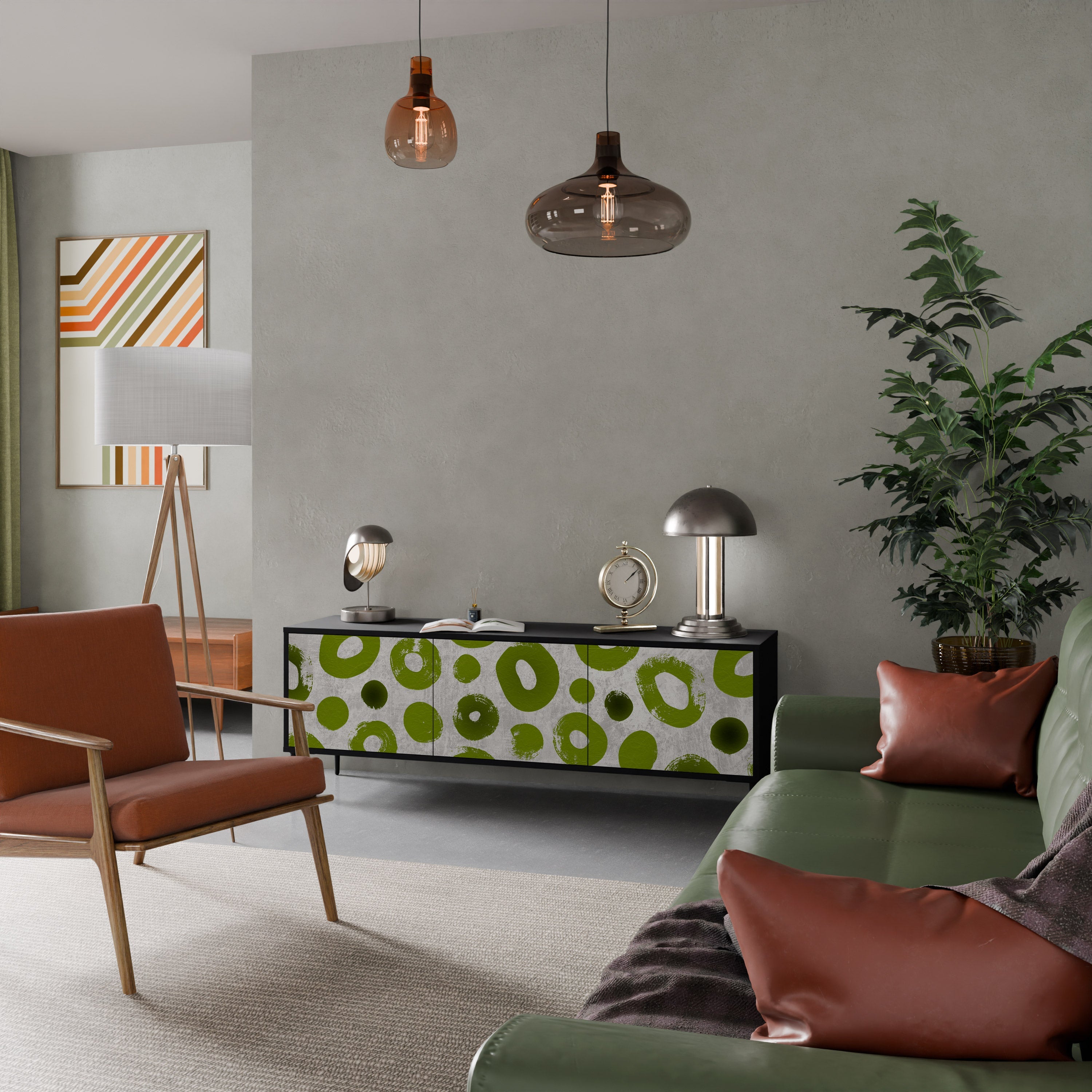 GREEN RHAPSODY TV-Lowboard mit 3 Türen in Schwarz