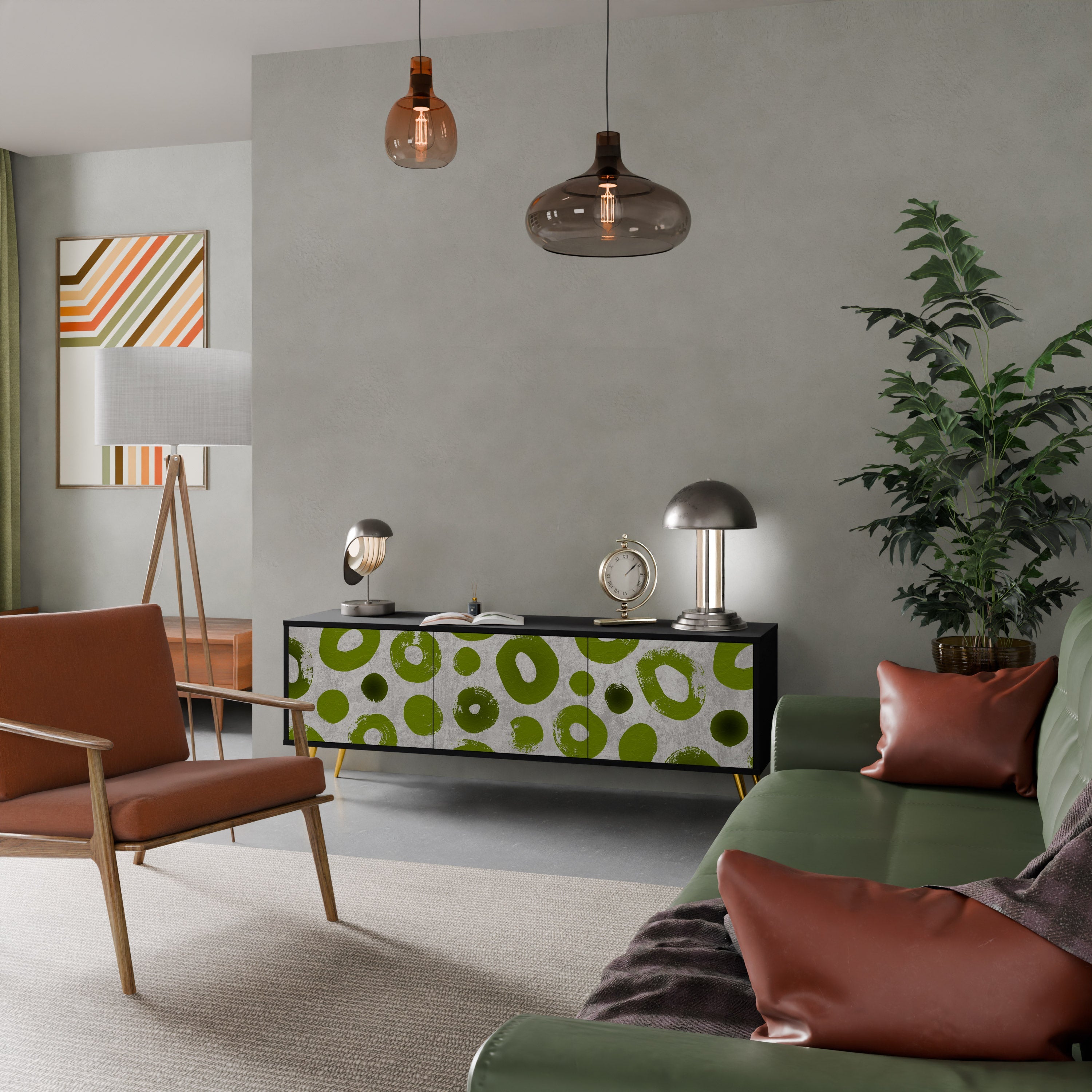 GREEN RHAPSODY TV-Lowboard mit 3 Türen in Schwarz