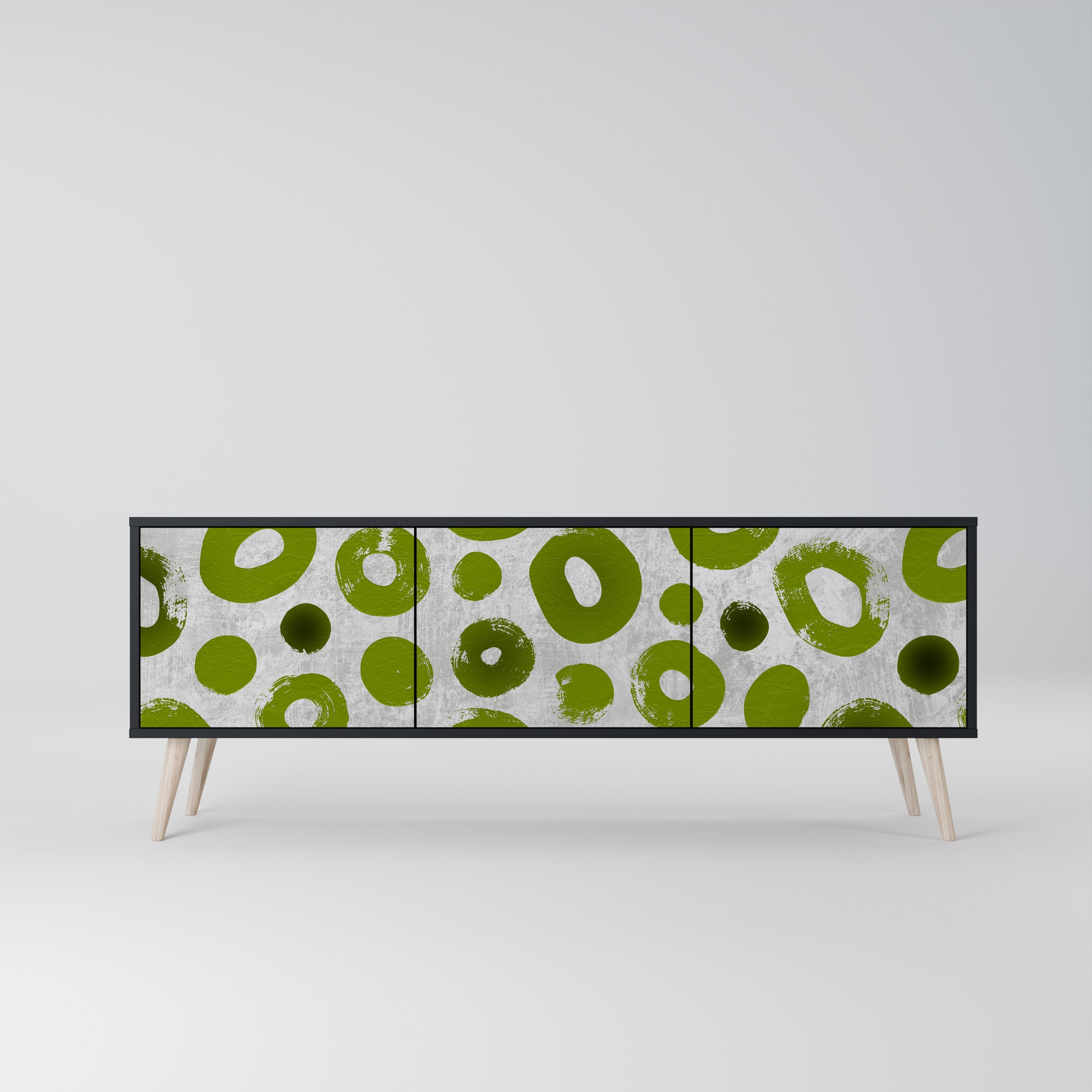 GREEN RHAPSODY TV-Lowboard mit 3 Türen in Schwarz