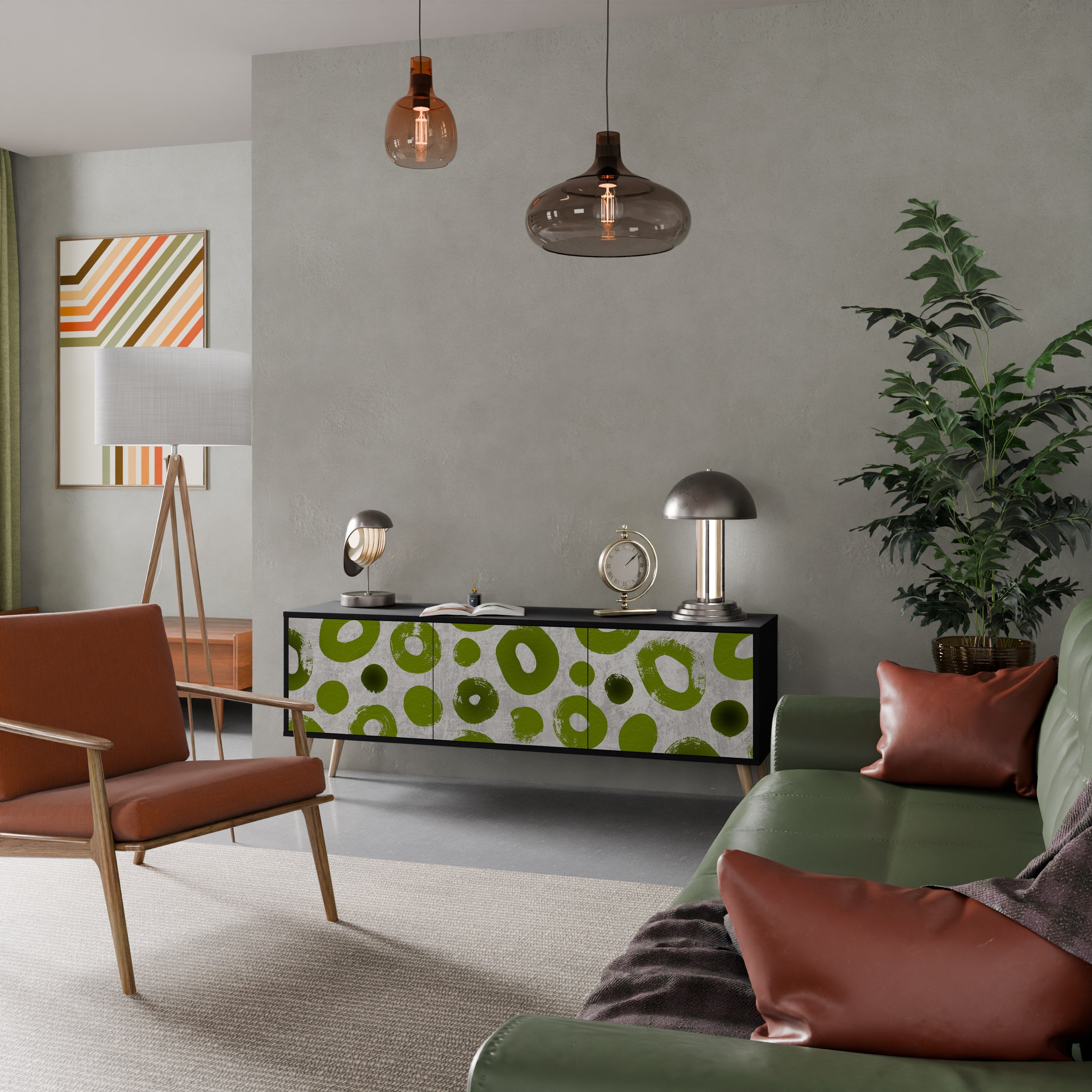 GREEN RHAPSODY TV-Lowboard mit 3 Türen in Schwarz