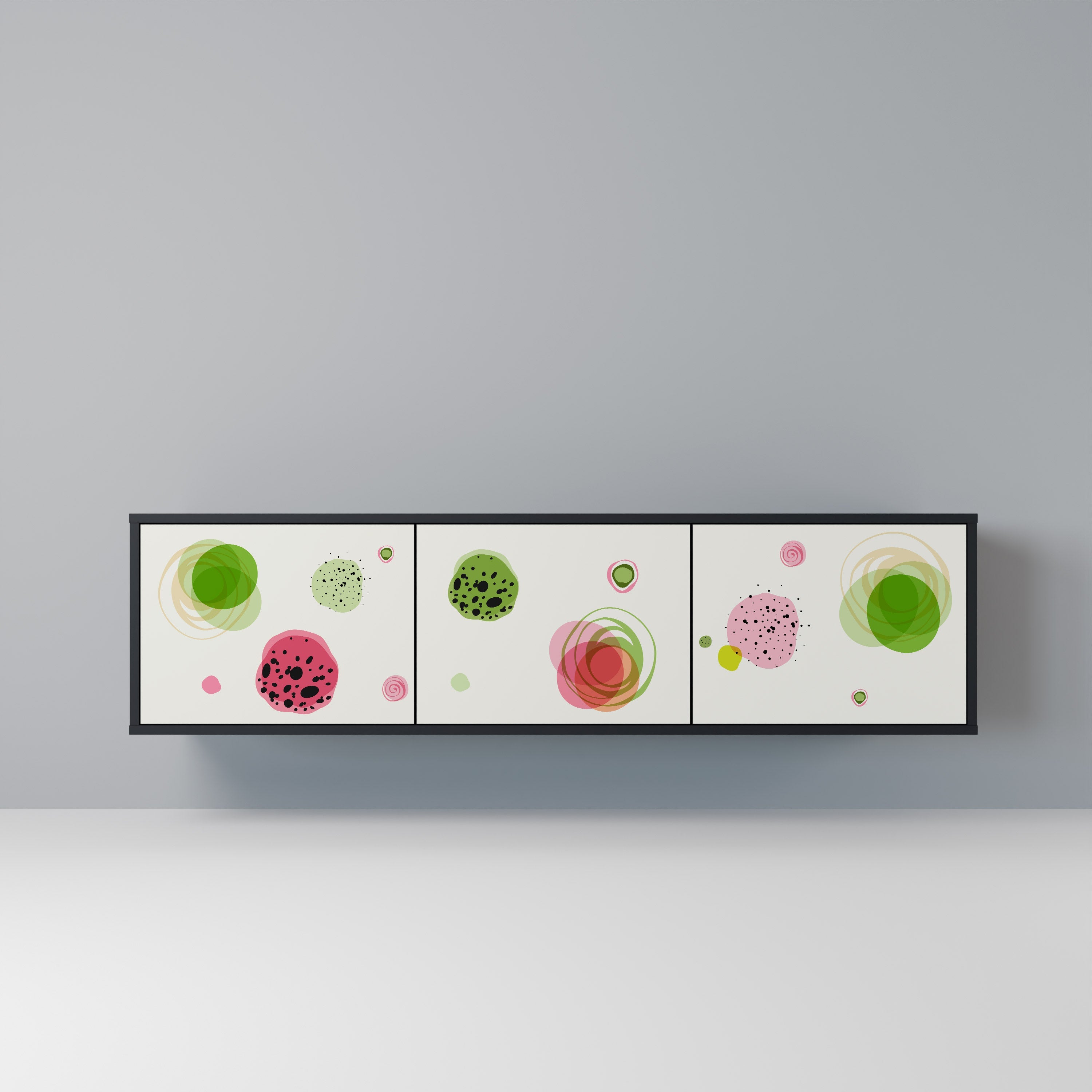 COLORFUL COSMOS TV-Lowboard mit 3 Türen in Schwarz