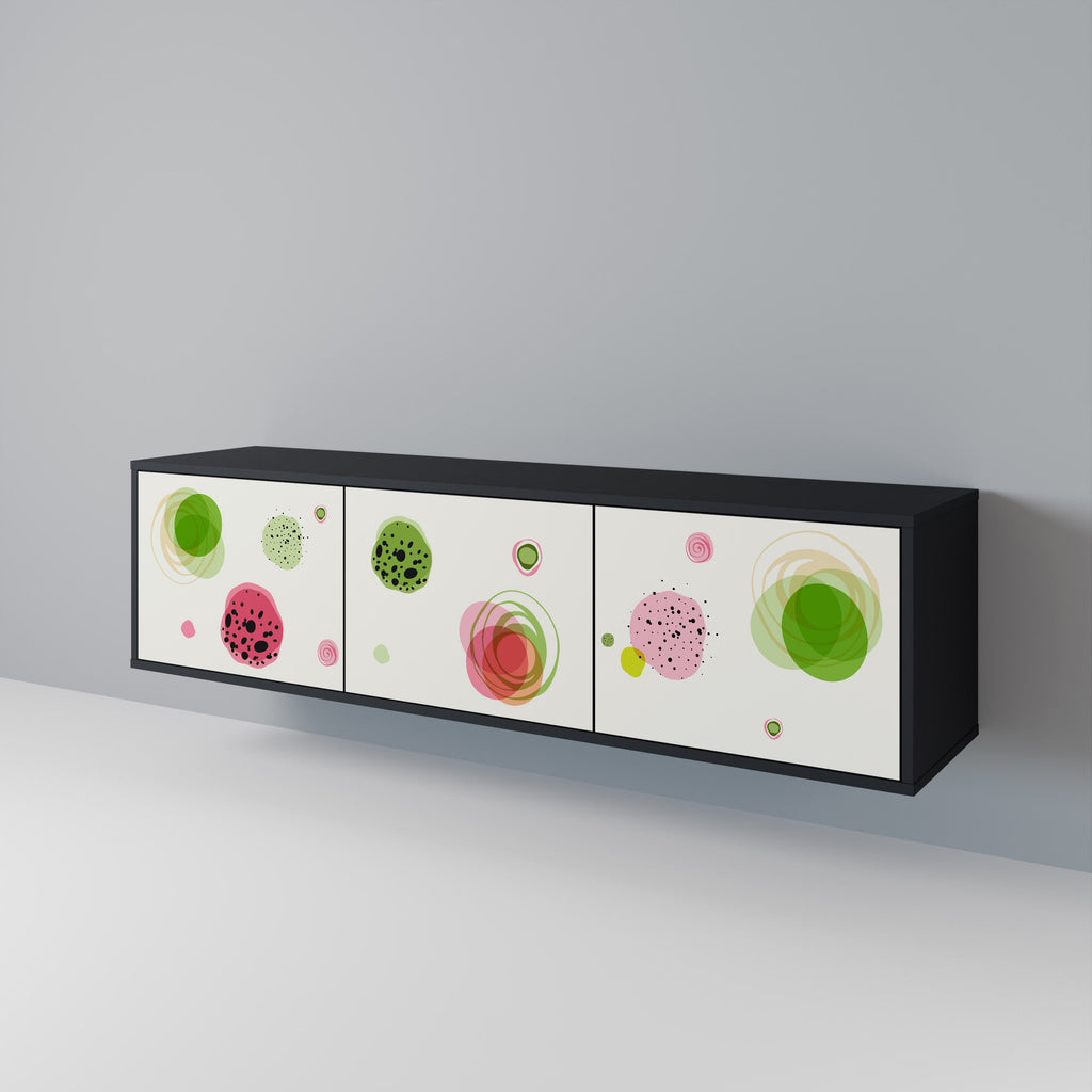 COLORFUL COSMOS TV-Lowboard mit 3 Türen in Schwarz