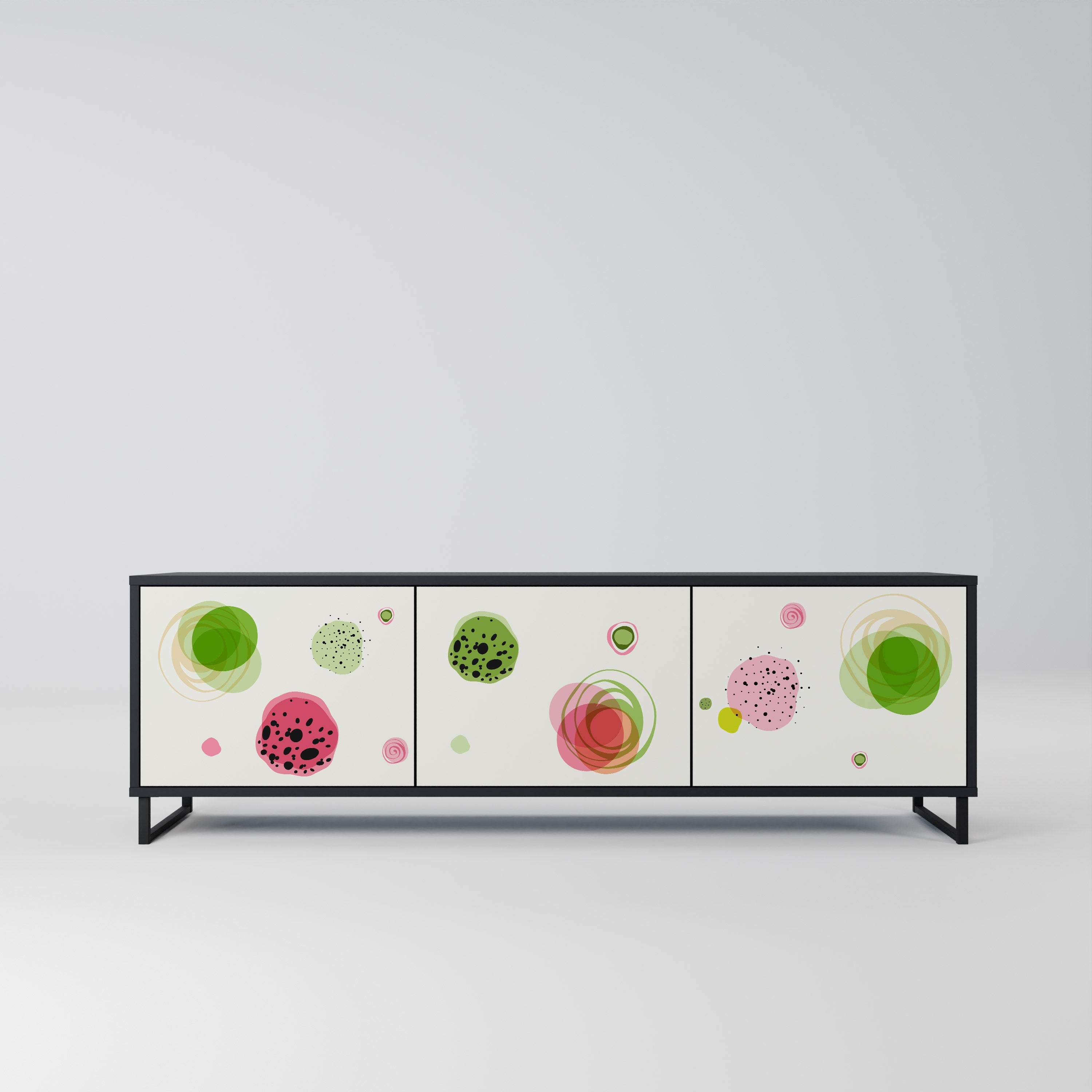 COLORFUL COSMOS TV-Lowboard mit 3 Türen in Schwarz