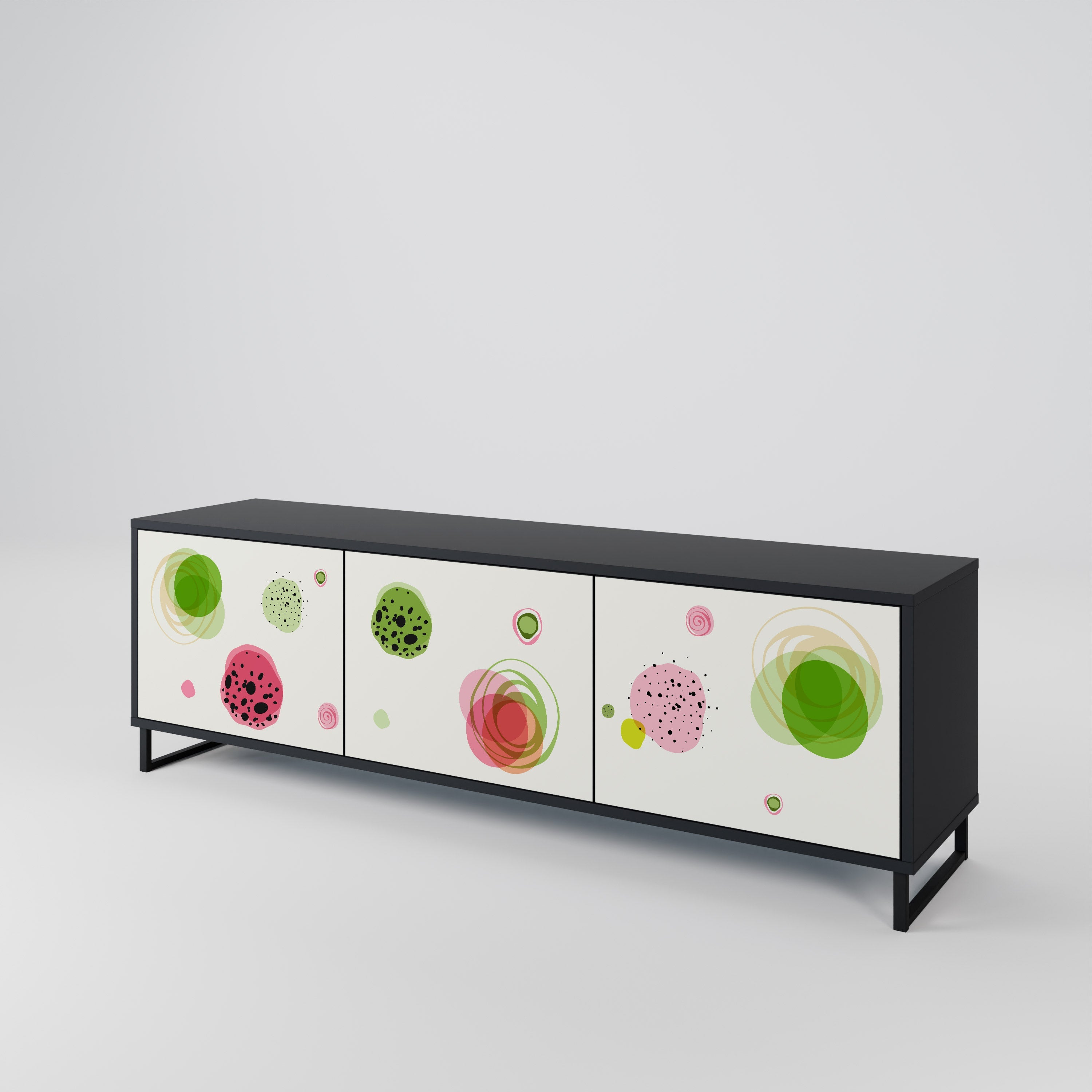 COLORFUL COSMOS TV-Lowboard mit 3 Türen in Schwarz