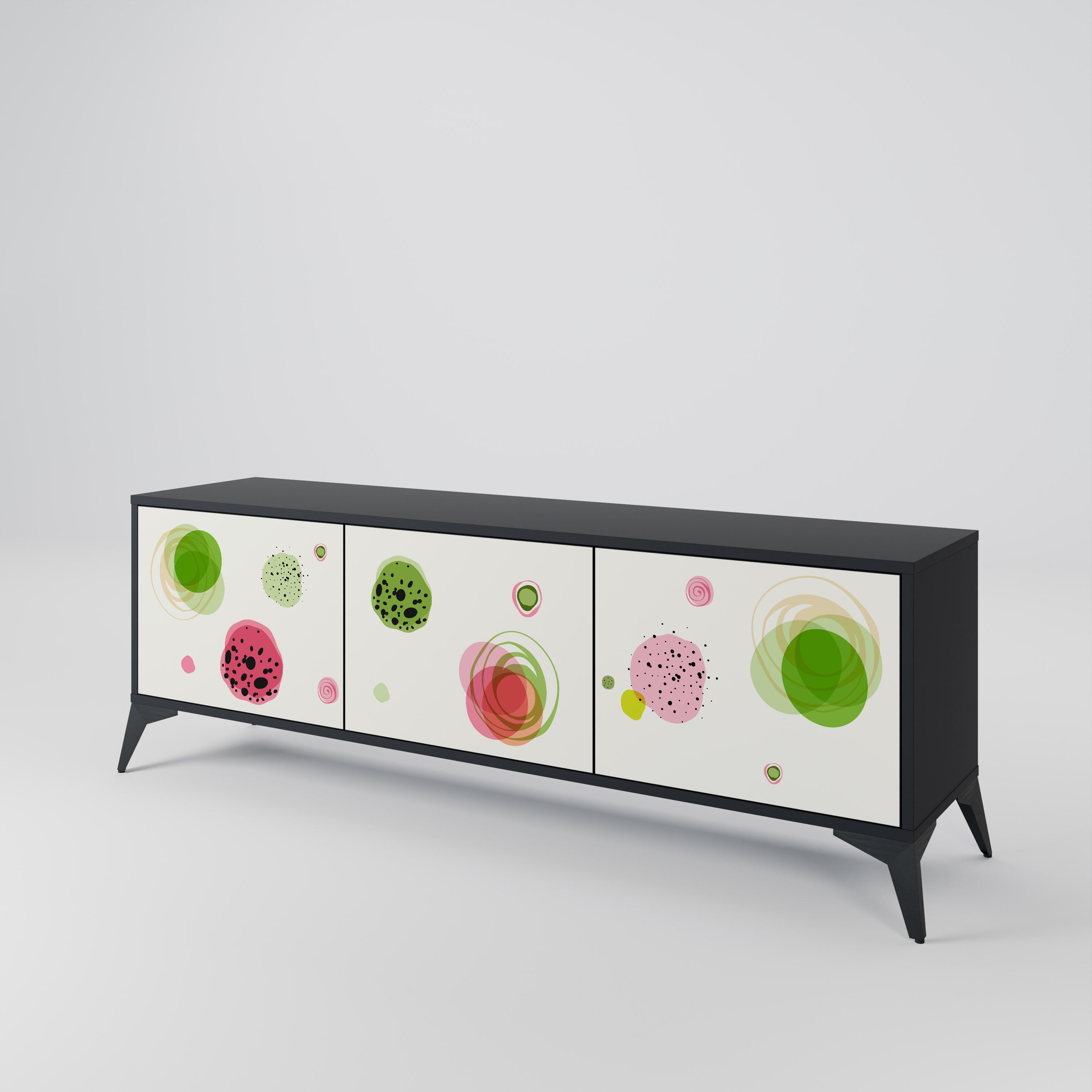 COLORFUL COSMOS TV-Lowboard mit 3 Türen in Schwarz