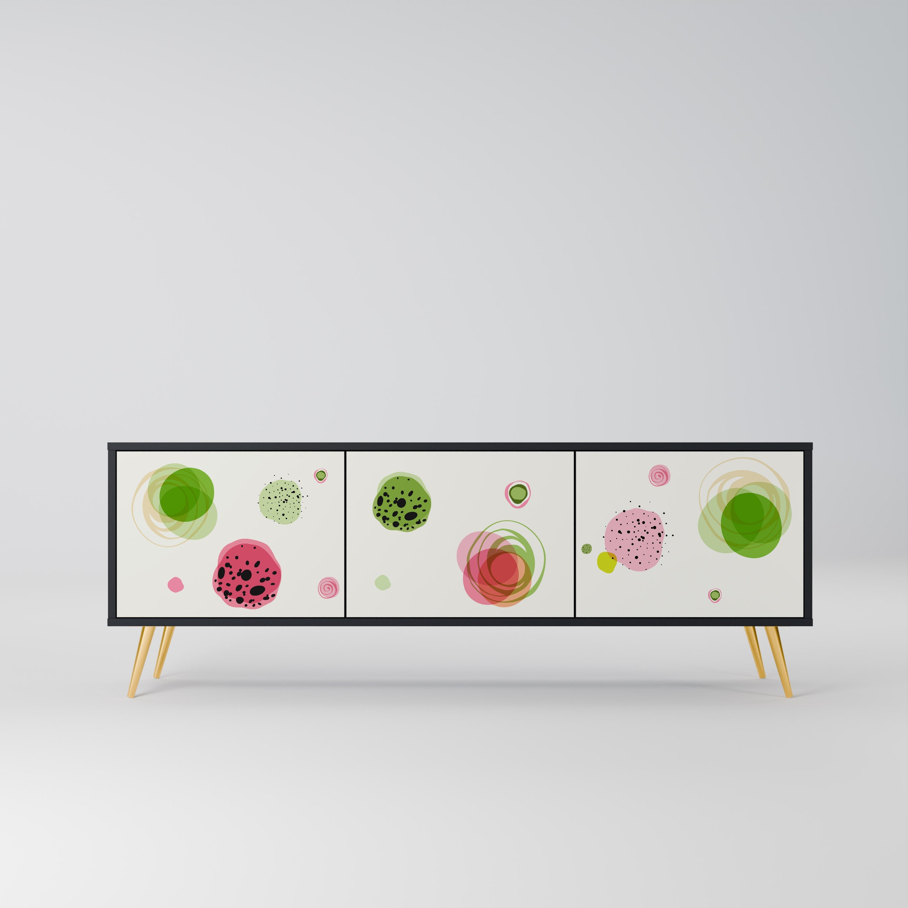 COLORFUL COSMOS TV-Lowboard mit 3 Türen in Schwarz