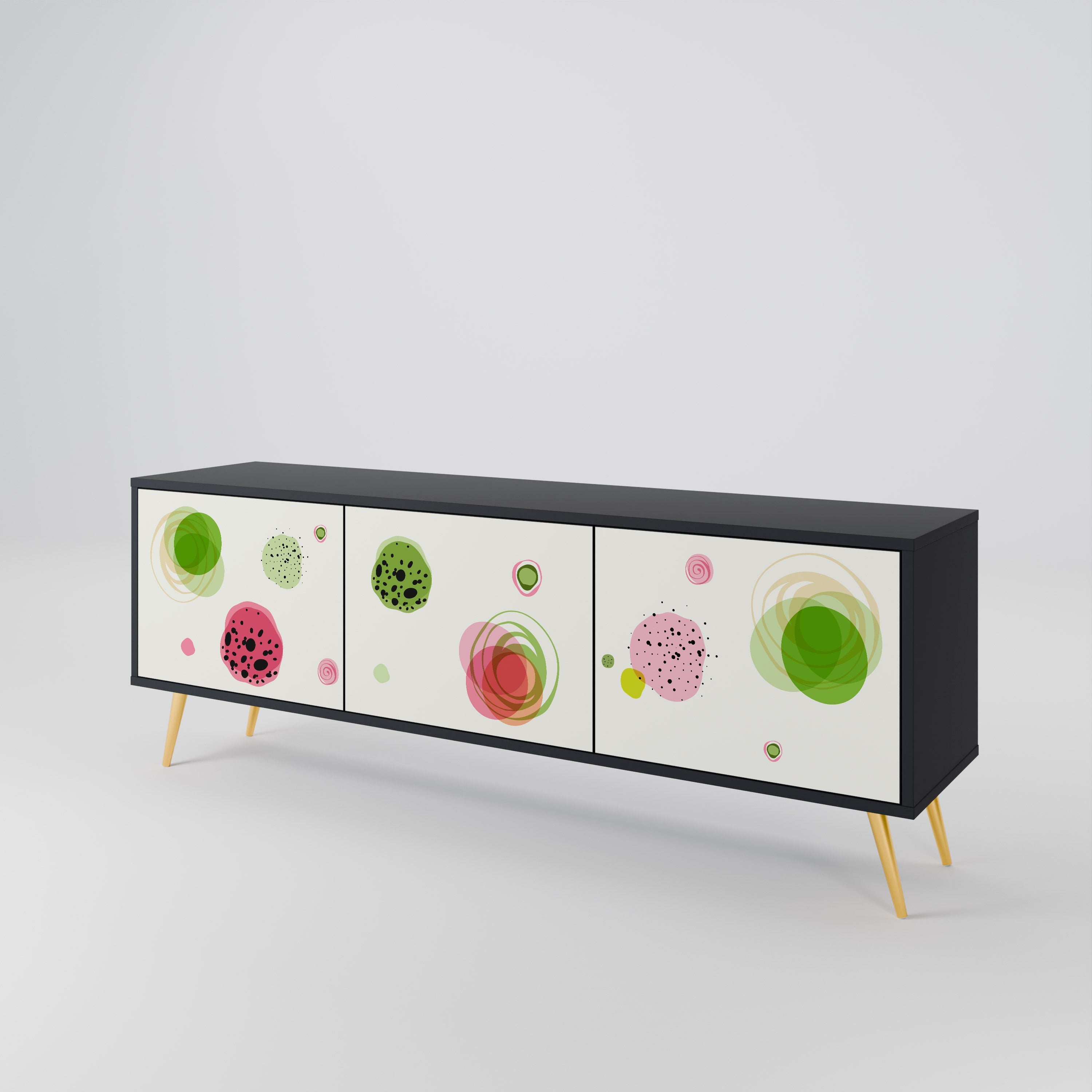 COLORFUL COSMOS TV-Lowboard mit 3 Türen in Schwarz