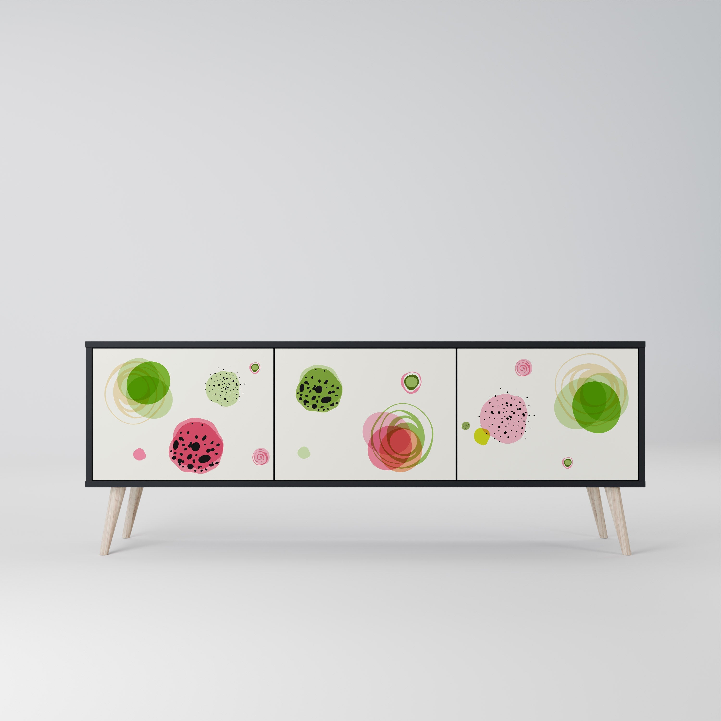 COLORFUL COSMOS TV-Lowboard mit 3 Türen in Schwarz