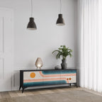 TWO HALVES TV-Lowboard mit 3 Türen in Schwarz