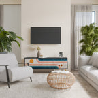 TWO HALVES TV-Lowboard mit 3 Türen in Schwarz