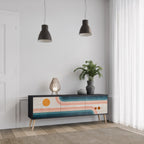 TWO HALVES TV-Lowboard mit 3 Türen in Schwarz